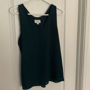 Everly Dark Blue Green Vneck Tank Top Womens Small